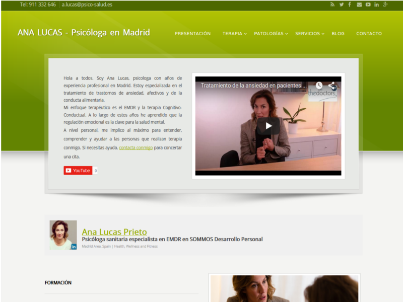 Ana Lucas. Psicologa Madrid